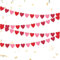 4Pcs Red Felt Heart Garland for Valentines Day Decor Valentines Day Decoration Red Heart Garland Heart Valentines Day Decor Hanging Heart Decorations Valentines Day Accessories for Valentine's Day