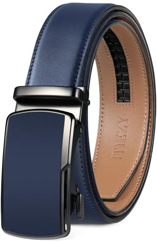 ITIEZY Gürtel Herren, Automatik Ledergürtel Ratsche für Herren Business Anzug, 35mm Breit Männer Gürtel, Größe Angepasst