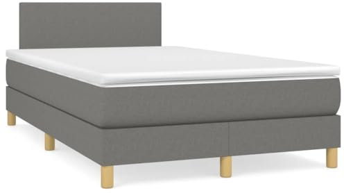 Brokky Boxspringbett mit Matratze & LED Bett Mit Bettkasten Bett Boxspringbett Betten Boxspringbett Mit Matratze Dunkelgrau 120x190 cm Stoff - 3270075