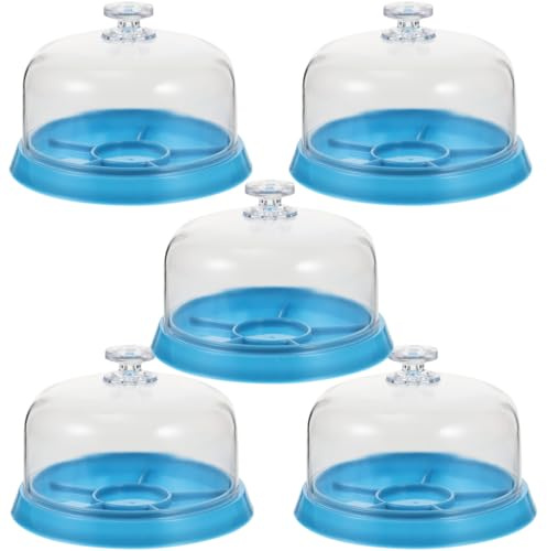 LRXIYODE Boîte À Pièces De Montre Couverture De Mouvement De Réparation Organisateur De Rangement avec Couvercle Antipoussière Transparent 5 Pièces pour Outils D’Horloger Et Stockage