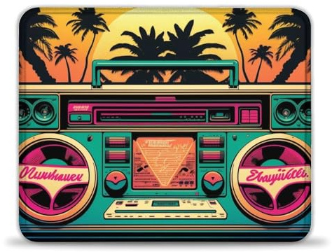 LLONGKT Tappetino per mouse da gaming, con radio neon, per gaming/ufficio/lavoro con bordi cuciti, base in gomma antiscivolo, 25 x 30 cm