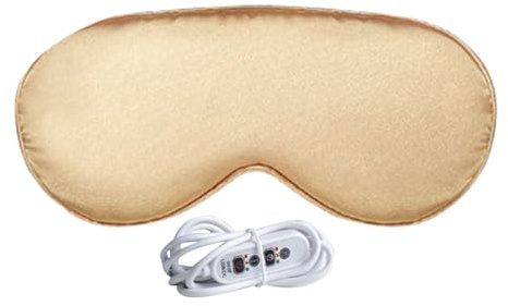 Hiemible Parche Ocular Térmico Eléctrico, Máscara de Ojos Caliente con 3 Niveles de Calor, Antifaz de Compresa Caliente Bloqueador de Luz para Cuidado Relajante, Relajación, Sueño, Meditación y Noche