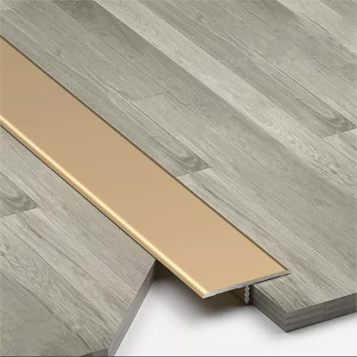 3Pcs Profilo T In Alluminio, Striscia Di Transizione Per Pavimento, Soglia Porta E Riempimento Fessure Parquet E Piastrelle(Gold,1.5cm x 270cm (3 * 90cm))