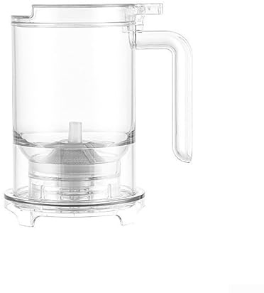 500ML Tea Infuser Cup Heat Resistant with Removable Stainless Steel Filter for Pour Over Brewing and for Immersion Steeping Transparent Travel Tea Cup with Lid Gray(Transparent)