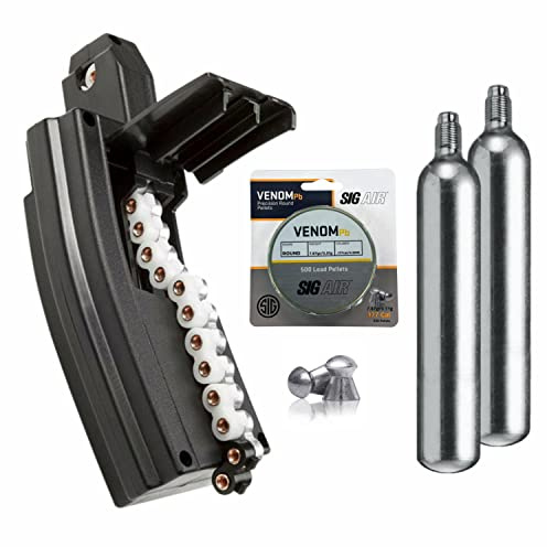 Sіg Sauer MPX/MCX Air Rifle .177 Cal 30rd Magazine with 1x500 .177 Pellets and 2X 90gr CO2 Tanks Bundle
