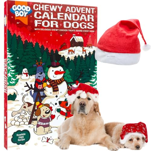 Good Boy Chewy Advent Calendar for Dogs (christmas calendar) - Delicious chewy treats with chicken behind every door