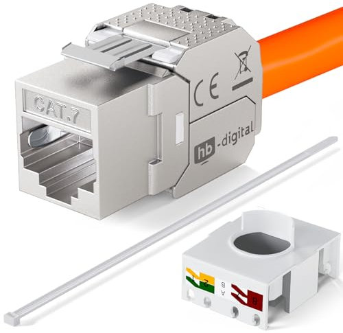 hb-digital CAT 7 Keystone Modulo RJ-45 Jack Connettore 1000 MHz 10Gbit/s Cavo Internet LSA per Patch Panel Ethernet LAN