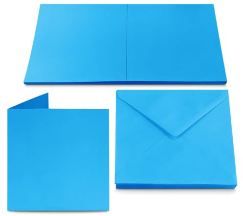 Netuno 25 vikta kort 25 fyrkantiga kuvert 14 x 14 cm regnbåge mörkblå kortsats med brevfickor indexkort vikta kortpaket vikbara kort med brevkuvert kvadratiska färgglada