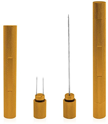 Zolunu Cigar Punch 3 in 1 Multitool mit Draw Enhancer Cutter und Twin Buffer Muss Wahl für Zigarrenliebhaber (Gold)