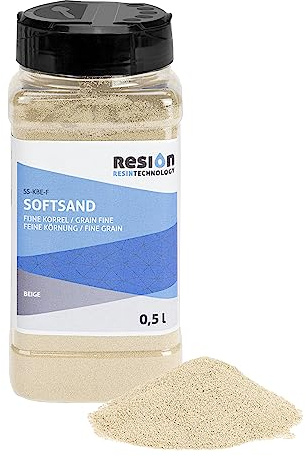 SoftSand Antirutschbeschichtung Gummipartikel - Beige - 0,5L - Gummisand ideal als rutschfeste Beschichtung bei Booten und Pool - Feines Körnung - zum Vermischen mit Farbe - Coating