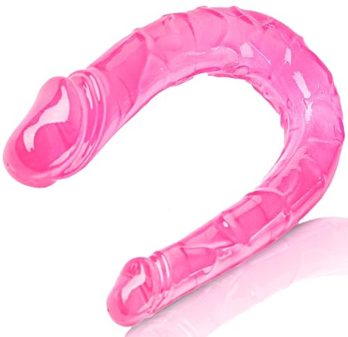 Sextoy Doppeldildos in Pink Realistischer Dildo 30 cm Länge Flexibler TPE G-Punkt Stimulation 100% Wasserdicht Dildo Anal Durchmesser von 2-3 cm Weicher Dildo Analdildo spielzeug damen FOPS D28