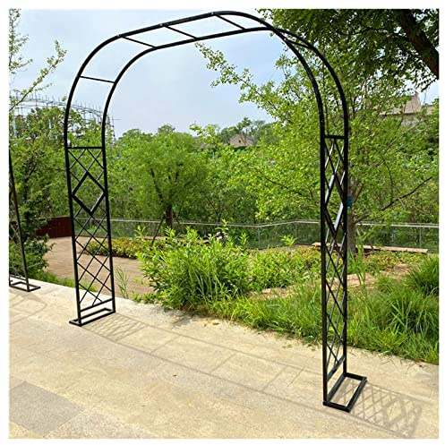 Arche De Jardin Treillis Support pour Plantes Grimpantes Stable Arceau À Rosiers Tuteur Colonne De Jardin Métal Arcade À Rosiers Résistante À La Rouille Largeur:140-380cm (Color : Noir, Size : W320x