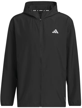 adidas Uomo Run It Stripes Jacket, Black, L