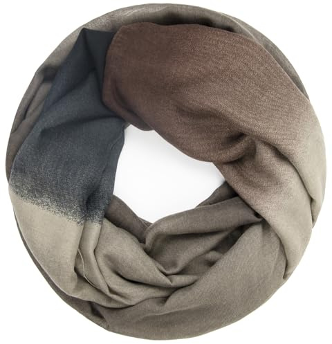 Gloop Écharpe pour femme léger Foulard long Écharpe en tube Plusieurs couleurs, Marron clair, taille unique