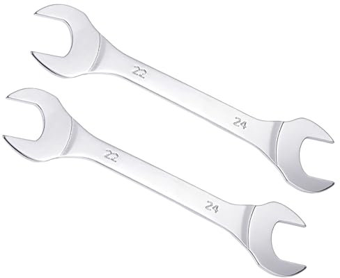 CoCud Chiave a Bocca Sottile Aperta, Metrica 22mm x 24mm, Chiave a Bocca Sottile a Doppia Estremità - (Applicazioni: per Dadi Sottili, Spazi Stretti), 2 Pezzi