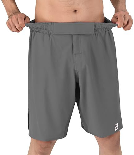 2BOLD MMA Shorts Herren BJJ, Grappling, JIU-JITSU, NO-GI Cross-Training, Muay Thai, Boxen, MMA Shorts, Gym Shorts, GRAU, XX-Large