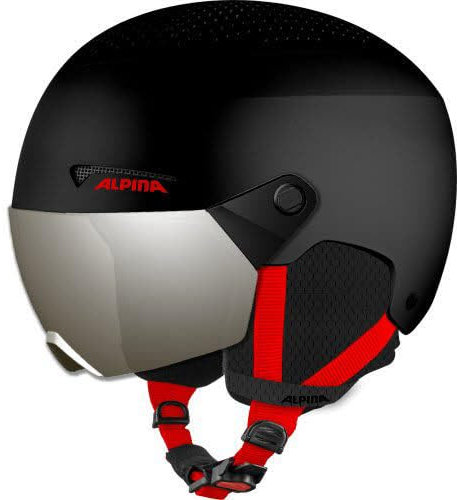 ALPINA ZUPO Visor Q-LITE Skihelm Kinder Black/red - 51/55