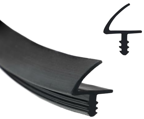 Inscrip Door Seal, Room Door Seal, Door Seal Profile for Wooden Door Frame Frame Seal, Interior Door Seal for Sound Insulation and Collision Avoidance, for 3.3 mm Groove and 11 mm Fold (Black, 25M)