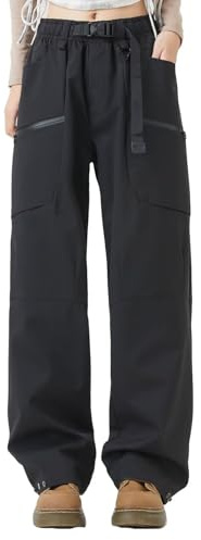 FLYGAGA Damen Wanderhose Wasserdicht Softshellhose Fleecehose Gefüttert Warm Winddicht Winterhose Skihose Camping Outdoor Regenhose Trekkinghose Fahrrad Elastischer Bund Thermohose Winter