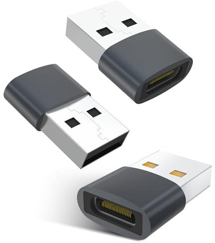 YISH Adattatore USB C a USB 2.0 (3 Pezzi) - USBC Femmina a USBA Maschio Adattatore 480Mbps & Carica Rapida Type C a A Convertitore Compatibile con iPhone 16 15 Pro Max Galaxy S25 S24 iPad MacBook