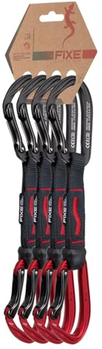 FIXE - Pack 4 Cintas Exprés Picot para Escalada Deportiva, Mosquetones Ligeros con Nariz Cónica, Snagfree y Doble Verruga, Cinta de Poliamida 25 mm, EN 12275
