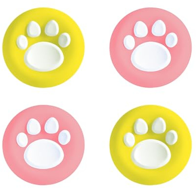 Nuovo cappuccio in silicone per impugnatura del pollice 2025, accessori per controller, cappucci per joystick, sfondo giallo con artigli bianchi, base rosa con artigli bianchi, simpatica