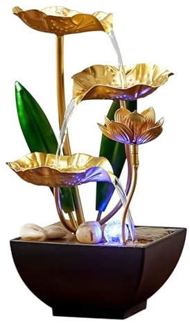 Zasdvn Fontana Da Scrivania Interna | Luce a LED Rilassamento Zen,Fontana d'Acqua da Scrivania con Suoni di Ruscello - Per Ufficio Soggiorno Camera D'Albergo Camera Da Centrotavola Acquario