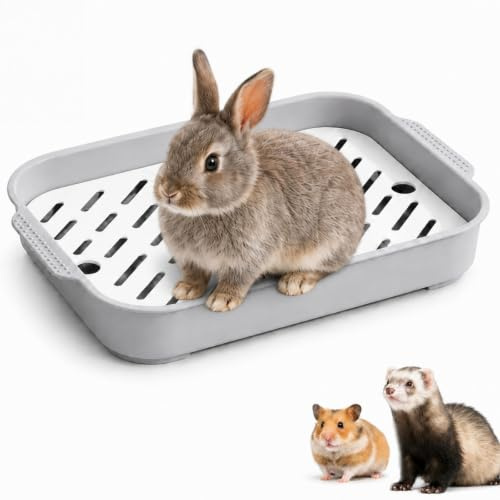 Rabbit Litter Box, Small Animal Litter Tray for Guinea Pig & Bunny