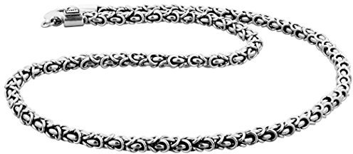 Kuzzoi massive 925 Sterling Silber Königskette Herren Halskette, Dicke 5mm, Länge 60 cm, mit Schmuckbox - 345055-060