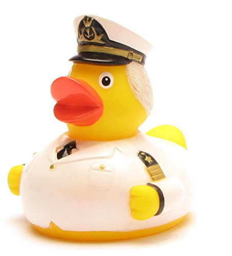 Duckshop I capitano - Paperella da bagno I cigolii I cigolini I L 8 cm I con portachiavi in set