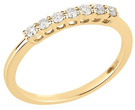 Ardeo Aurum Damenring aus 375 Gold Gelbgold mit 0,24 ct Diamant Brillant Halb-Memory-Ring Eternity Verlobungsring