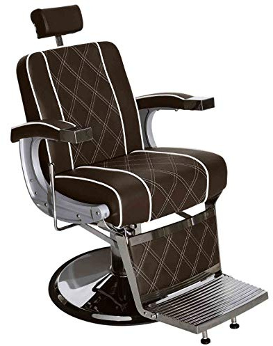 BarberPub 3810BR - Sedia idraulica per parrucchieri, colore: marrone