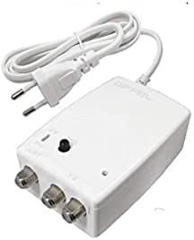 Amplificatore antenna TV da interno alimentatore switching di linea 2 OUT 20dB