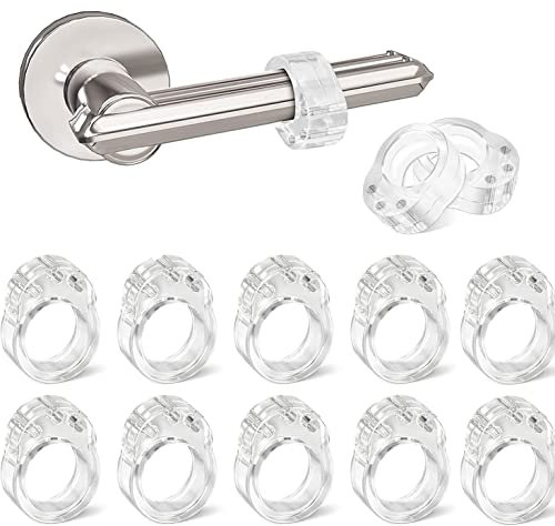 12 Pièces Porte en Silicone Anti-Poignée Protection Poignee Porte, Protège Poignée Porte Transparents, Protège Porte avec une ouverture de 18 mm de Mur et de Meubles de Fenêtre, Flexible et étirable