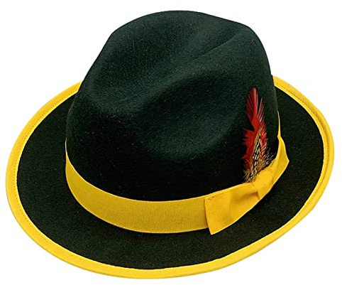 DongBao Chapeau Fedora Laine Chapeau Trilby Homme Femme Élégant Chapeau Vintage Fedora en Feutre avec Plume