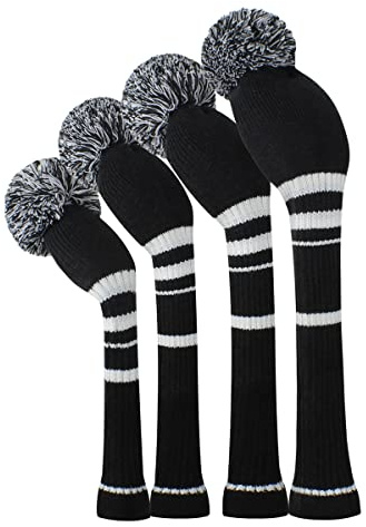 Scott Edward Lot de 4 Housses de Clubs de Golf pour Driver pour Fairways Hybrides/UT, Doux et Chaud, Garde Le Club Propre, Protège la tête du Club des Rayures et de la poussière
