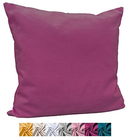 heimtexland ® Deko Kissenhülle Baumwolle Kissen Bezug Natur Dekokissen Typ849 Beere 40x40 cm