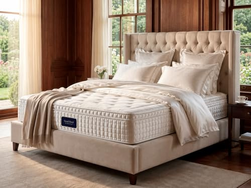 Hamilton, Matelas Grand Hotel | 30 cm d'épaisseur | Hybride-Blanc-Latex-Ressorts ensachés I Ergonomique I Soutien Parfait I Hypoallergénique (160x200 cm)