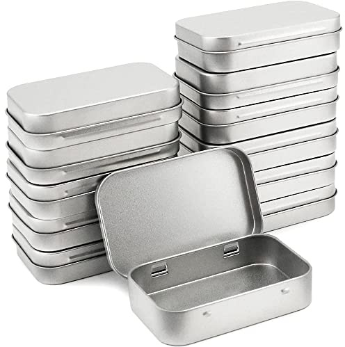 SECALIFE 12 Pack Metal Storage Tin Box with Lid, Rectangular Empty Tins Container with Lids, Mini Portable Storage Box for Key, Candy, Coin, Earrings, Home Organizer