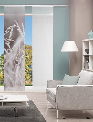 VISION S 84186 | Gordo Schiebegardine, halbtransparent, Bambus-Optik 260x60 cm, Farbe:Natur, Größe:260 x 60 cm, Anzahl:2er Set (2X Bedruckt)