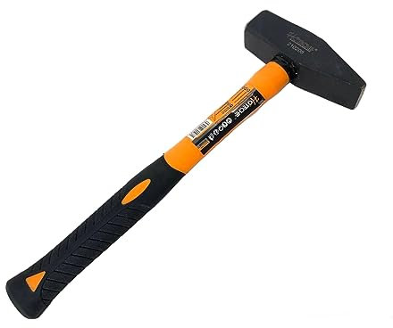 Martello da Banco Tipo Tedesco Martello da Fabbro 1000G con Testa Forgiata in Acciaio e Mazza in Vetroresina Martello da Meccanico con Manico Ergonomico Antiscivolo
