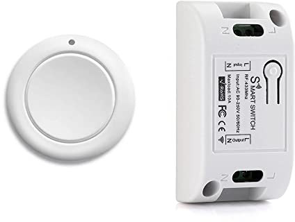 Phyachelo Interruptor de Luz InaláMbrico para el Hogar Inteligente 433 MHz Control Remoto AC 110V 220V BotóN Pulsador del Receptor Interruptor de LáMpara del Techo del Dormitorio