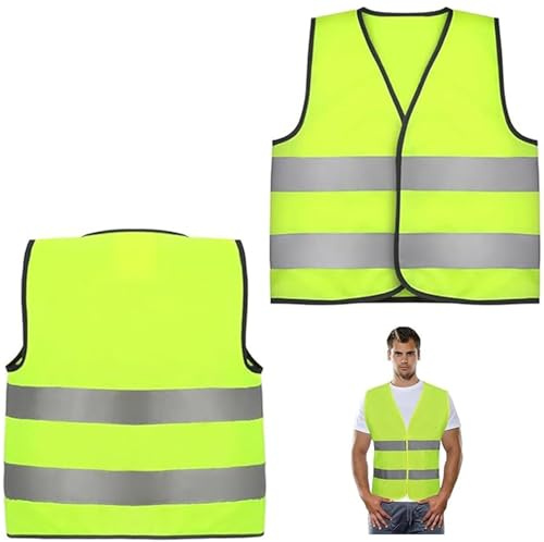 2Pcs Yellow Hi Vis Vests, High Vis Vests Safety Vest Unisex Hi-Vis Jackets | High Visibility, Safety Vest, Reflective, Security Vests, Workwear, Work, Cycling, Mens Womens