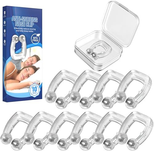 Schnarchstopper Anti Schnarch Magnet NasenClip 10 PCS, Anti Schnarch Nasenspreizer, Wiederverwendbares Schnarch Stopper,geeignet für Frauen und Männer