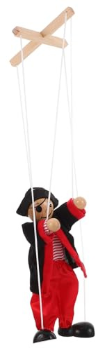 JOINPAYA Marionnette À Fils Pirate en Bois Jouet Interactif Parent-Enfant Décoration De Porte Théâtre De Marionnettes 9.25In