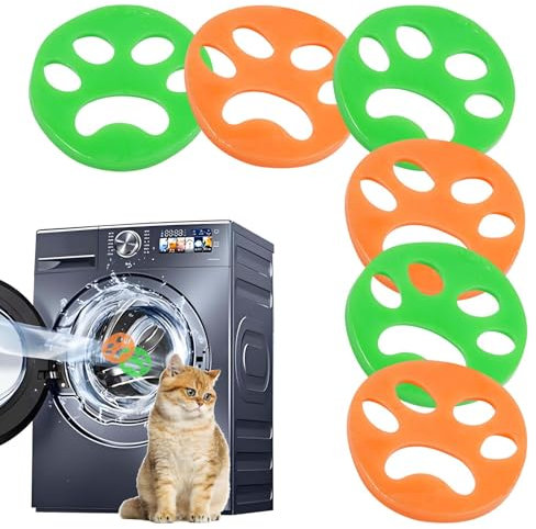 Tierhaarentferner Waschmaschine, 6 Stücke Hundehaare Waschmaschine für Wäschetrockner, Wiederverwendbarer Effektiver Katzenhaarentferner, Fusselbälle Hundehaare Entfernen