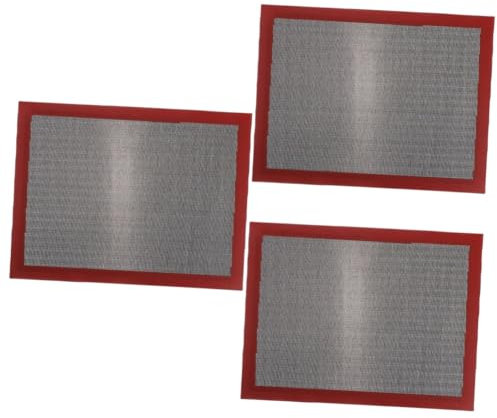 OUNONA 3 Piezas tapete para hornear estera para hornear pan no horneado Horneando revestimientos para hornear alfombrilla de silicona para macarrones estera de gel de sílice Black