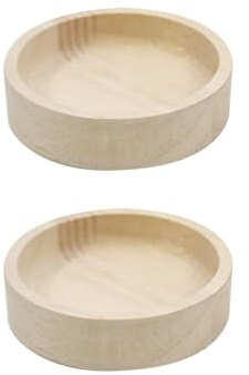 2 Pcs Wood Gerbil Food Bowl Wooden Hamster Feeding Bowls Small Animal Food Dish Feeder Mice Feeding Dishes Pet Snack Bowls Squirrel Dessert Bowl for Parrot