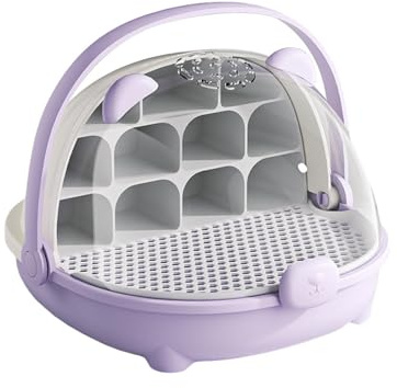F Fityle Caja de Cría de Gusanos de Seda, Caja de Cría de Animales Pequeños, Cabina de Observación, Contenedor Portátil para Transporte de Gusanos de Seda, Violeta