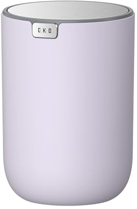 EKO Fandy 0.4 Gal/1.5L Mini Tabletop Trash Bin with Swing-Lid, Desktop Trash Can for Bathroom Countertop, Vanity, Coffee or Office, Small Garbage Bin (Lavender)